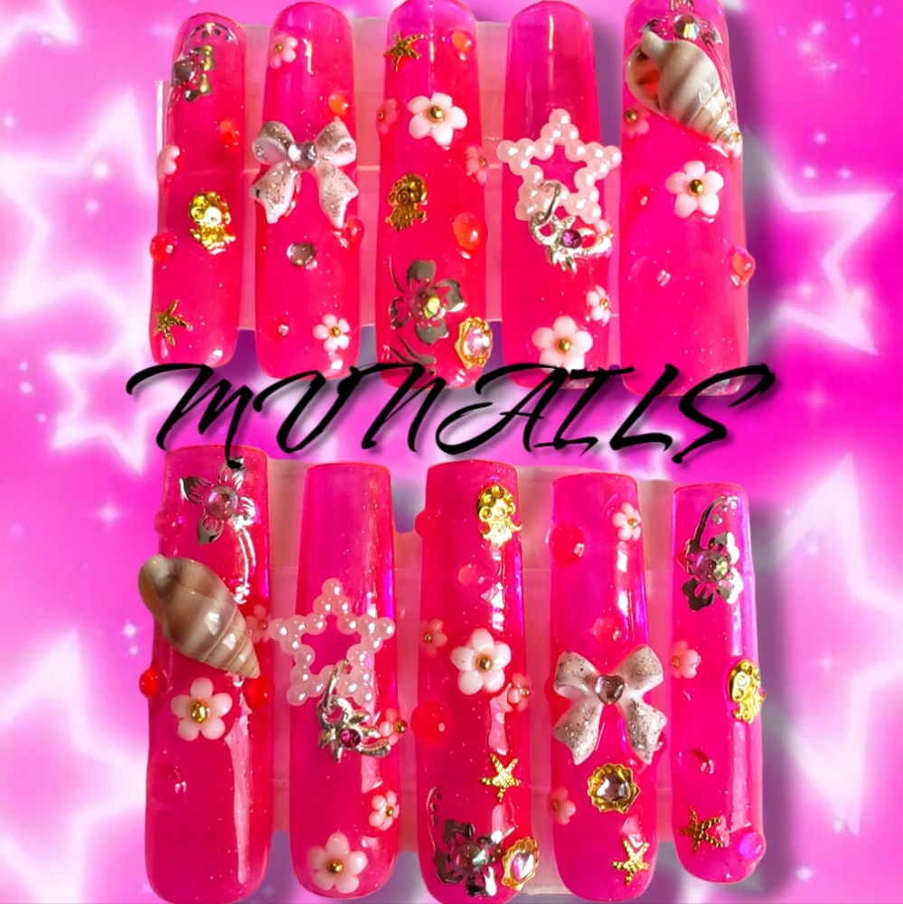 Beachy Girl press on nails